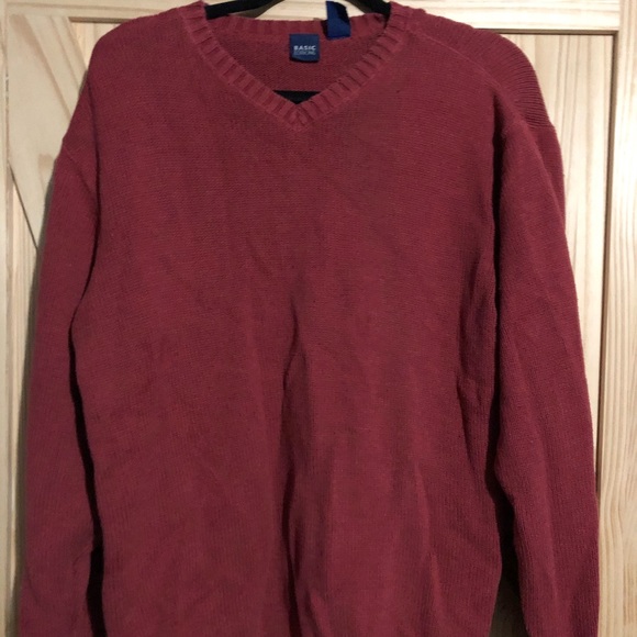 Red knitted sweater
